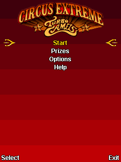 Turbo Camels: Circus Extreme (J2ME) screenshot: The Main Menu.