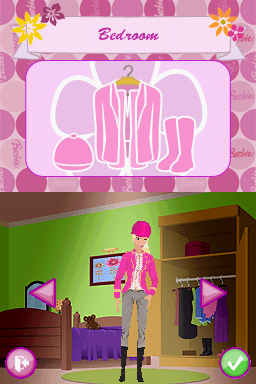 Barbie Horse Adventures: Riding Camp (Nintendo DS) screenshot: Dressing Room