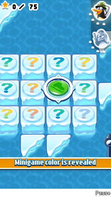 Crazy Penguin Party (J2ME) screenshot: The Green color represents Crazy Spin.
