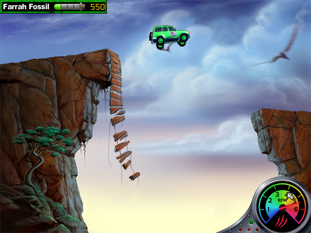 Jurassic Park III: Danger Zone! (Windows) screenshot: This jump is more tricky than it looks due to the fact that you should avoid Pteranodons.