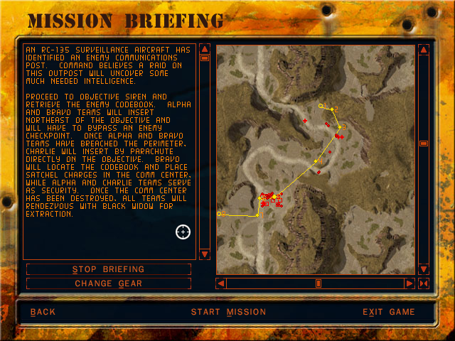Delta Force 2 (Windows) screenshot: Mission briefing