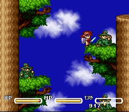 Popful Mail (SNES) screenshot: In the tree tops