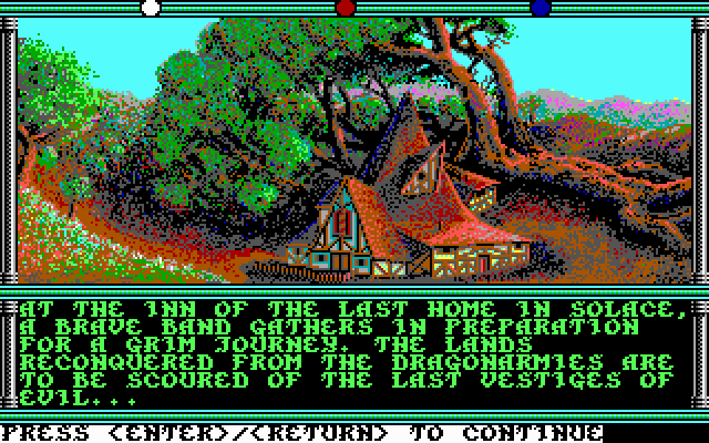Champions of Krynn (DOS) screenshot: The story begins here...