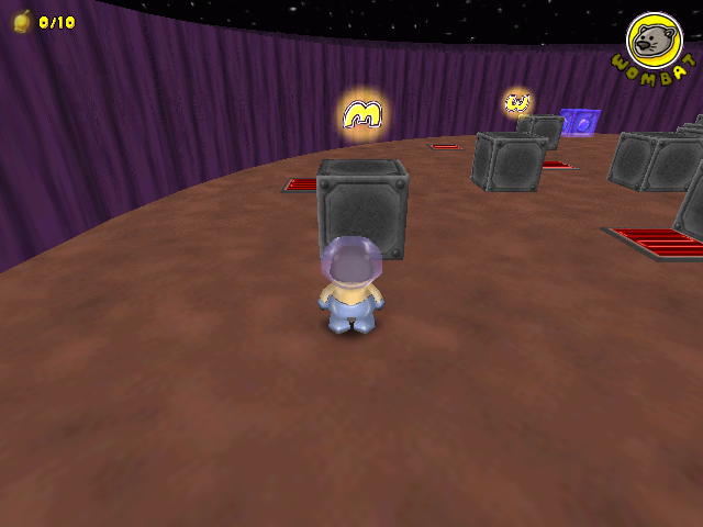 Space Wombat (Windows) screenshot: Collecting letters helps unlock the bonus level.