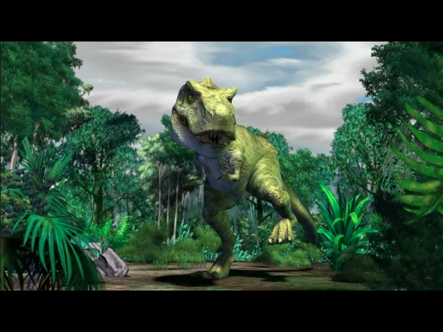 Jurassic Park III: Dino Defender (Windows) screenshot: You get noticed by this big fella - you're dead.