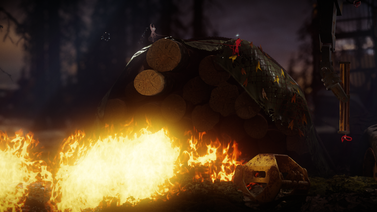 Unravel Two (Windows) screenshot: The fire has started