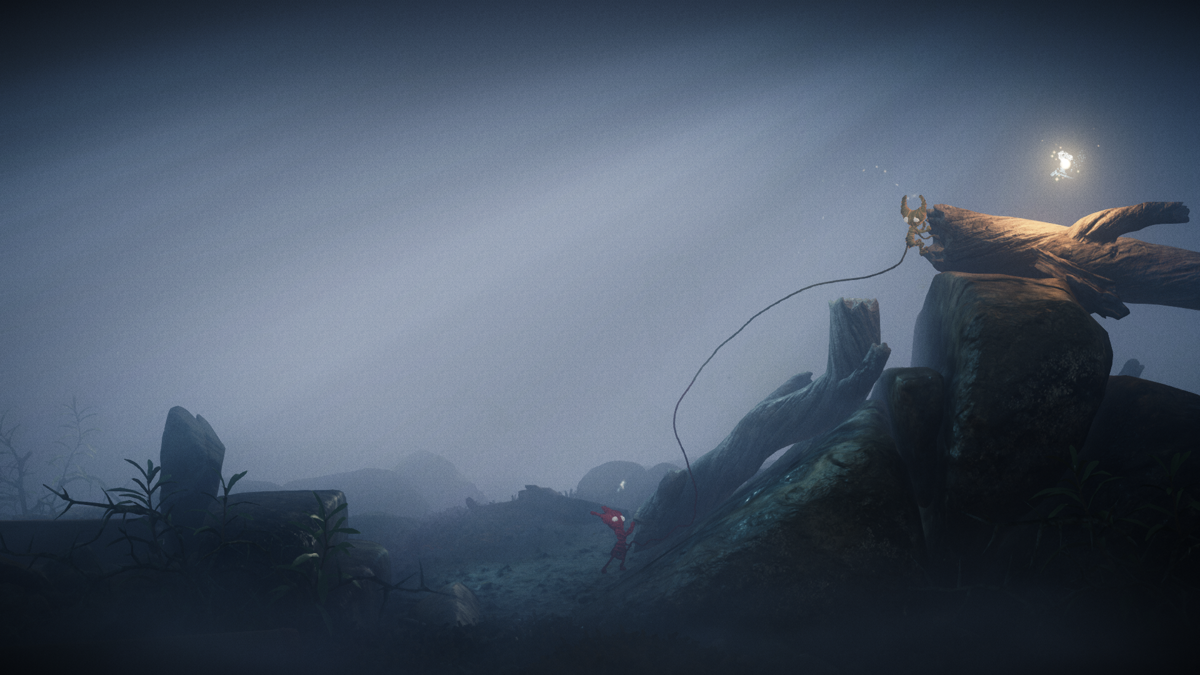 Unravel Two (Windows) screenshot: The characters are connected by yarn at all times