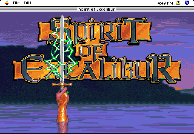 Spirit of Excalibur (Macintosh) screenshot: Title screen.
