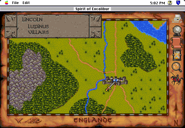 Spirit of Excalibur (Macintosh) screenshot: First stop, the town of Lincoln.