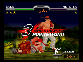 Fighter Destiny 2 (Nintendo 64) screenshot: Knock down scores 3 points.