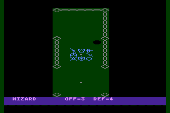 Creepers (Atari 8-bit) screenshot: I Explore by a Hole
