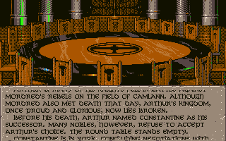 Spirit of Excalibur (Apple IIgs) screenshot: Introduction story.