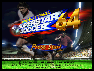 International Superstar Soccer 64 (Nintendo 64) screenshot: Title screen.