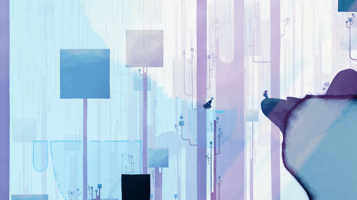 Gris (Windows) screenshot: Transparent platforms, look like water