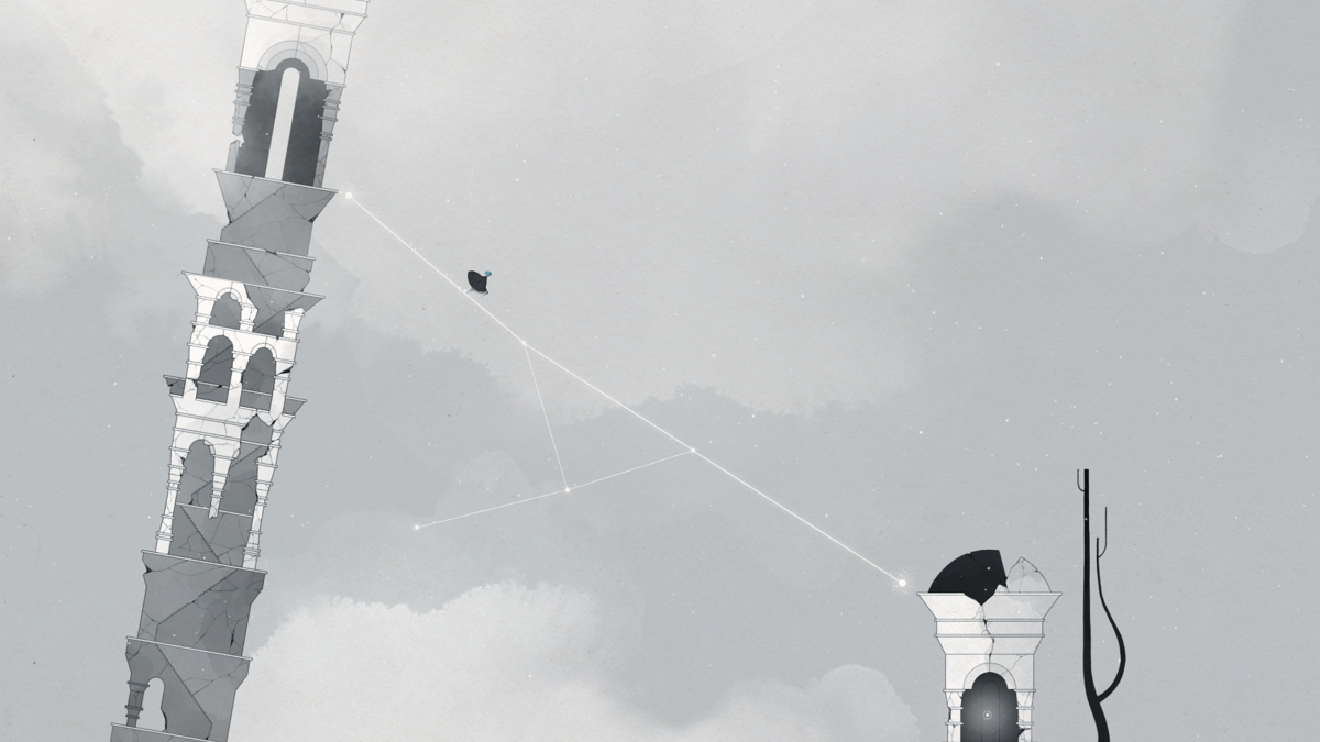 Gris (Windows) screenshot: Gris creates a bridge to the next tower