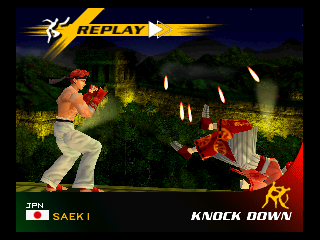 Fighter Destiny 2 (Nintendo 64) screenshot: Knock down replay.