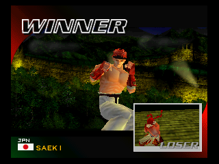Fighter Destiny 2 (Nintendo 64) screenshot: Saeki wins.