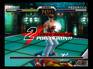 Fighter Destiny 2 (Nintendo 64) screenshot: Throw down scores 2 points.