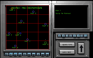 Wing Commander: Privateer (DOS) screenshot: Your ship navigation computer