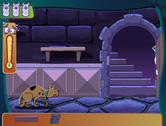 Scooby-Doo and the Creepy Castle (Browser) screenshot: The ghost is waiting for Scooby to arrive.