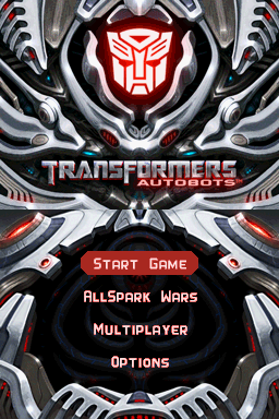 Transformers: Autobots (Nintendo DS) screenshot: Title screen / Main menu