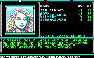 Champions of Krynn (DOS) screenshot: Maya - isn't she beautiful? ;)