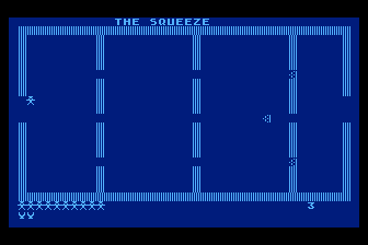 Nazz (Atari 8-bit) screenshot: Dodge the squeeze