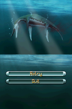 Sea Monsters: A Prehistoric Adventure (Nintendo DS) screenshot: Game Over