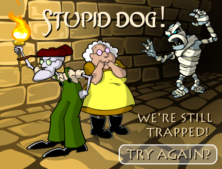 Pharaoh Phobia (Browser) screenshot: I lost the game.