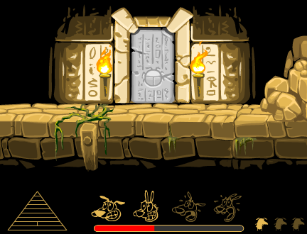 Pharaoh Phobia (Browser) screenshot: Went through a door.