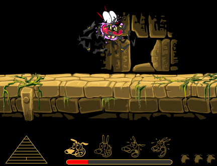 Pharaoh Phobia (Browser) screenshot: Or else these bats will be all over your face.