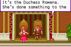 Barbie in The 12 Dancing Princesses (Game Boy Advance) screenshot: She's done something to the King so that he can't wake up...