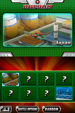 Bakugan: Defenders of the Core (Nintendo DS) screenshot: Stage select