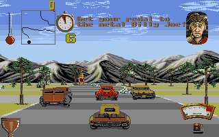Moonshine Racers (Amiga) screenshot: Starting level three.