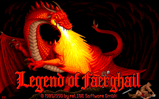Legend of Faerghail (Amiga) screenshot: Title screen.