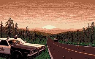 Moonshine Racers (Amiga) screenshot: Introduction animation.