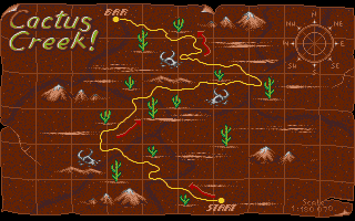 Moonshine Racers (Amiga) screenshot: A map for the level is displayed before you begin.