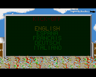 Kick Off: Extra Time (Amiga) screenshot: Language selection