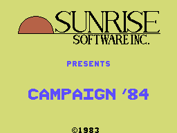 Campaign '84 (ColecoVision) screenshot: Title screen.