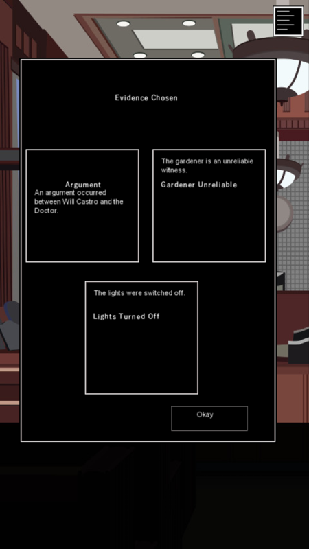 Twelve Absent Men (Android) screenshot: Those are my choices.