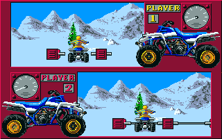 Iron Trackers (Amiga) screenshot: Starting a snow covered level.