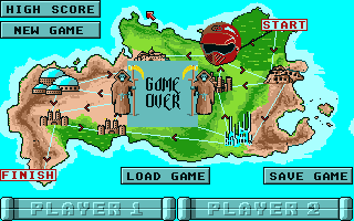 Iron Trackers (Amiga) screenshot: Game over.