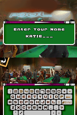 Underground Pool (Nintendo DS) screenshot: You can change character's default name.