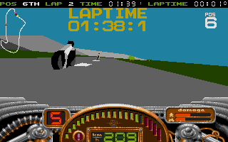 No Second Prize (Atari ST) screenshot: One lap down