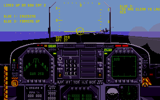 Combat Air Patrol (Amiga) screenshot: On the catapult, watching the F-14 taking off