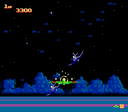 Sky Destroyer (Arcade) screenshot: Shooting enemy planes