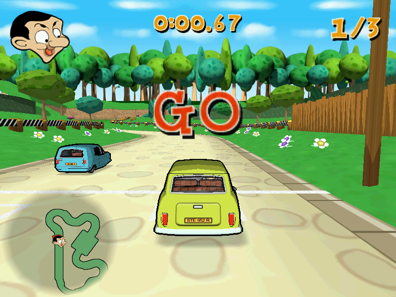 Mr Bean's Wacky World (Windows) screenshot: Mini game: Racing