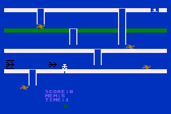 Chasm Escape (Atari 8-bit) screenshot: Incoming Arrow