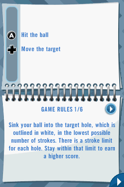 Crazy School Games (Nintendo DS) screenshot: Crazy Golf tutorial