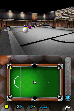 Underground Pool (Nintendo DS) screenshot: Adjusting camera perspective for the upper screen.